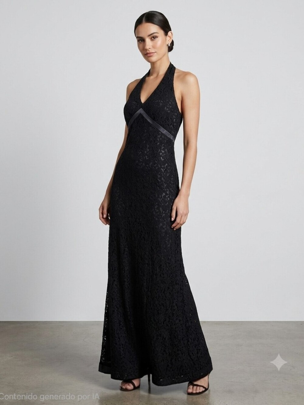 Vintage Chic Black Lace Backless Dress